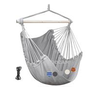 GOCAN Hamaca Grande para Silla de Columpio - 110 x 150 cm, Carga 150 kg, Algodón, Metal, Asiento Ancho (Gris)