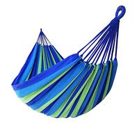 GOCAN hamacas Jardin amacas de Jardin Exterior Extra Grande Lona 220x160cm Longitud Total 350cm Carga 300kg Hamaca Doble amaca Colgante para Patio Porche e Interior(Azul/Verde-XXXL)