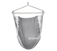 GOCAN Silla Colgante, Columpio Grande para Hamaca, 110 x 150 cm, Carga 150 kg, Silla Colgante de algodón Barra esparcidora de Madera Asiento Ancho Columpio