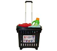 Gocart, Negro Cesta de la Compra de la Compra con Ruedas Carrito de lavandería