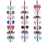 Gocasmus - Juego de 3 organizadores de pared para diademas con orejas de ratón, para colgar y exponer diademas, lazos y accesorios para el pelo