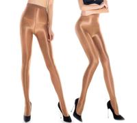 GOCBOBO Danza Calcetines Medias Pantalones Ajustados De Dance Medias De Seda Brillante 70D Marrón+Marrón