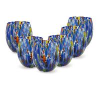 Gocce di Murano 6 vasos de vino elaborados según la tradición de los artesanos de Murano, vaso soplado y hecho a mano 200 ml - copas de vino elegantes y preciosas