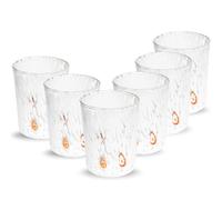 Gocce di Murano Arcobaleno Pioggia - 6 vasos de agua elaborados según la tradición de los artesanos de Murano, vidrio soplado y trabajado a mano, 300 ml