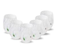 Gocce di Murano Lote de 6 vasos de agua elaborados según la tradición de los artesanos de Murano, vidrio soplado y trabajado a mano, 300 ml - vasos de agua, vidrio arcoíris, lluvia