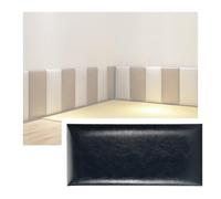 GOCHUSX Autoadhesivo Acolchado Pared, Adhesivo De Pared A Prueba De Golpes, Fácil De Pegar, Papel Tapiz De Cuero con Acolchado Suave para La Decoración(Black,20x50cm-8PCS)