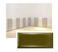 GOCHUSX Autoadhesivo Acolchado Pared, Adhesivo De Pared A Prueba De Golpes, Fácil De Pegar, Papel Tapiz De Cuero con Acolchado Suave para La Decoración(Verde,20x50cm-5PCS)