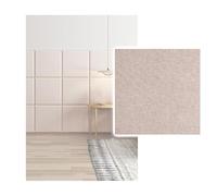 GOCHUSX Autoadhesivo Acolchado Pared, Paneles De Cabecero para Pared, Papel Tapiz Autoadhesivo con Acolchado Suave para La Decoración De La Sala De Estar(Beige,35x35cm-8PCS)