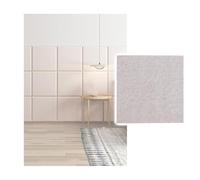 GOCHUSX Autoadhesivo Acolchado Pared, Paneles De Cabecero para Pared, Papel Tapiz Autoadhesivo con Acolchado Suave para La Decoración De La Sala De Estar(Gris Claro,35x35cm-3PCS)
