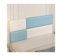GOCHUSX Cabecero Tapizado De Montaje En Pared, Acolchado De Pared Anticolisión 3D, Almohadilla Protectora Adhesiva para Cabecera para Sala De Estar, Dormitorio(White+Blue,150x6x50cm)