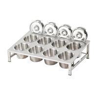 GOCHUSX Estación De Ingredientes para Pizza, Soporte para Recipientes De Buffet con Cuchara, Contenedor para Ingredientes Y Condimentos para Preparar Ingredientes(55x34.3x15cm)