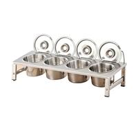 GOCHUSX Estación De Ingredientes para Pizza, Soporte para Recipientes De Buffet con Cuchara, Contenedor para Ingredientes Y Condimentos para Preparar Ingredientes(55x18.3x12.2cm)