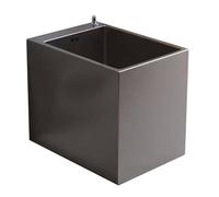 GOCHUSX Fregadero Comercial para Fregona, Lavabo Portátil De Acero Inoxidable para Fregona De Piso con Botón, Armario De Pie para Fregona Y Escoba para Lavandería(Grey,40x40x45cm)