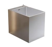 GOCHUSX Fregadero Comercial para Fregona, Lavabo Portátil De Acero Inoxidable para Fregona De Piso con Botón, Armario De Pie para Fregona Y Escoba para Lavandería(Beige,50x40x45cm)