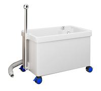 GOCHUSX Fregadero Comercial para Fregona, Pileta De Plástico para Fregona con Desagüe, Fregaderos Móviles Independientes para Uso General para Restaurantes(Blanco,43x27.5x75cm)