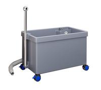 GOCHUSX Fregadero Comercial para Fregona, Pileta De Plástico para Fregona con Desagüe, Fregaderos Móviles Independientes para Uso General para Restaurantes(Grey,43x27.5x75cm)