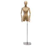 GOCHUSX Maniquí Femenino De Torso para Exhibición, Cuerpo De Maniquí con Cabeza Desmontable, Modelo Portátil para Modistas con Soporte para Escaparates De Tiendas(E)