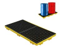 GOCHUSX Palet De Contención De Derrames para Bidones, Palet De Plástico De Alta Resistencia con Entradas para Carretilla Elevadora, Bandeja Industrial Apilable