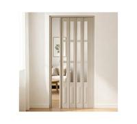 GOCHUSX Puerta Plegable Tipo Acordeón De PVC, Divisor Plegable Retráctil De Doble Capa con Paneles Acrílicos, Panel Divisorio Retráctil Que Ahorra Espacio(150x190cm(59.1x74.8in))
