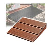 GOCHUSX Taburete De Madera, Plataforma Resistente para Movilidad con Barra Transversal Reforzada, Escalón De Porche De Carbonización para Jardín, Boda, Hotel(marrón,50x90x10cm)