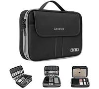 Gocokia Bolsa organizadora de Accesorios electrónicos de Viaje de Doble Capacidad, 2 Bolsillos Frontales para Gadgets de Viaje, tamaño iPad, iPhone, Cables,