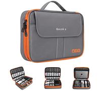 Gocokia Bolsa organizadora de Accesorios electrónicos de Viaje de Doble Capacidad, 2 Bolsillos Frontales para Gadgets de Viaje, tamaño iPad, iPhone,