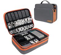 Gocokia Bolsa organizadora de Cables de Viaje, Bolsa de Almacenamiento de Accesorios electrónicos de 3 Capas y Gran Capacidad para Cables, Tarjetas SD
