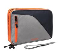 Gocokia Bolsa organizadora de cables de viaje de doble capa con correa de mano, bolsa de almacenamiento de accesorios electrónicos para cable de datos, cargador USB, teléfono, disco U, accesorios para