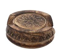 GoCraft Juego de 6 Posavasos de Madera Hechos a Mano en Forma de Loto con diseño rústico - 5 Pulgadas