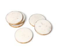 GoCraft Posavasos de mármol blanco hechos a mano con bordes dorados, juego de 6 elegantes posavasos para bebidas, copas de vino, tazas de café y utensilios de bar, elegantes, duraderos y perfectos