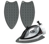 GOCUODE Suela para Plancha,Resto de Hierro de Silicona,Almohadilla de Plancha con Orificio para Colgar,Base de Silicona para Planchar para Aislar de Las Quemaduras (Gris)