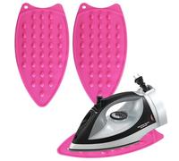 GOCUODE Suela para Plancha,Resto de Hierro de Silicona,Almohadilla de Plancha con Orificio para Colgar,Base de Silicona para Planchar para Aislar de Las Quemaduras (Rosa)