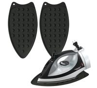 GOCUODE Suela para Plancha,Resto de Hierro de Silicona,Almohadilla de Plancha con Orificio para Colgar,Base de Silicona para Planchar para Aislar de Las Quemaduras (Negro)