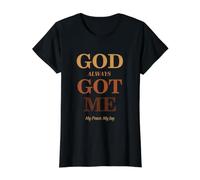 God Always Got Me, My Peace My Joy Cool Quotes Graphic Camiseta gráfica económica, Mujer, Negro, L