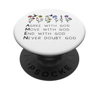 God Amen Agree God Move God with Christian Saying God Quote PopSockets PopGrip Adhesivo