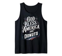 God Bless America and Donuts Patriotic Dessert Pride Camiseta sin Mangas