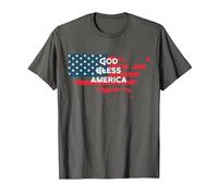 God Bless America Bandera Americana Estados Unidos País de Estados Unidos Camiseta, Hombre, Asfalto, S