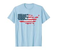 God Bless America Bandera Americana Estados Unidos País de Estados Unidos Camiseta, Hombre, Azul Bebé, 3XL