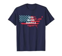 God Bless America Bandera Americana Estados Unidos País de Estados Unidos Camiseta, Hombre, Azul Marino, S