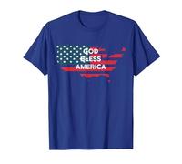 God Bless America Bandera Americana Estados Unidos País de Estados Unidos Camiseta, Hombre, Azul Real, S