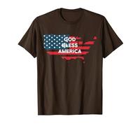 God Bless America Bandera Americana Estados Unidos País de Estados Unidos Camiseta, Hombre, Marrón, S