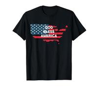 God Bless America Bandera Americana Estados Unidos País de Estados Unidos Camiseta, Hombre, Negro, S