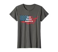 God Bless America Bandera Americana Estados Unidos País de Estados Unidos Camiseta, Mujer, Asfalto, S