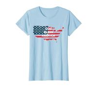 God Bless America Bandera Americana Estados Unidos País de Estados Unidos Camiseta, Mujer, Azul Bebé, S