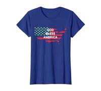 God Bless America Bandera Americana Estados Unidos País de Estados Unidos Camiseta, Mujer, Azul Real, S