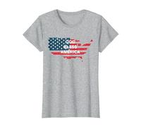 God Bless America Bandera Americana Estados Unidos País de Estados Unidos Camiseta, Mujer, Gris Jaspeado, S