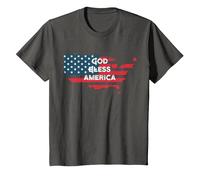 God Bless America Bandera Americana Estados Unidos País de Estados Unidos Camiseta, Niños, Asfalto, 4 años