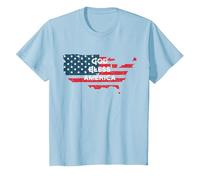 God Bless America Bandera Americana Estados Unidos País de Estados Unidos Camiseta, Niños, Azul Bebé, 12 años
