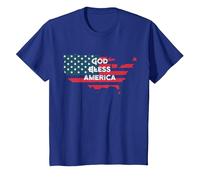 God Bless America Bandera Americana Estados Unidos País de Estados Unidos Camiseta, Niños, Azul Real, 6 años