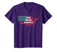 God Bless America Bandera Americana Estados Unidos País de Estados Unidos Camiseta, Niños, Morado, 3 años